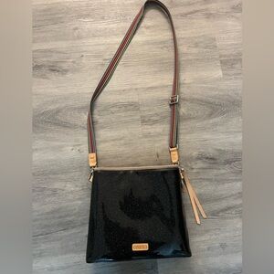 Consuela Black Glitter Crossbody Bag